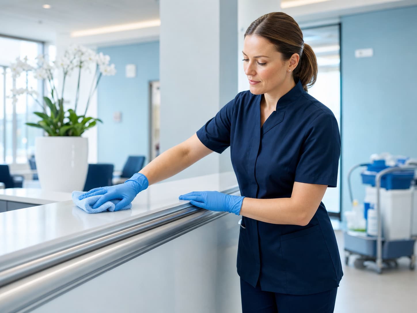 Gants nitrile pour l’hygiène et le nettoyage professionnel